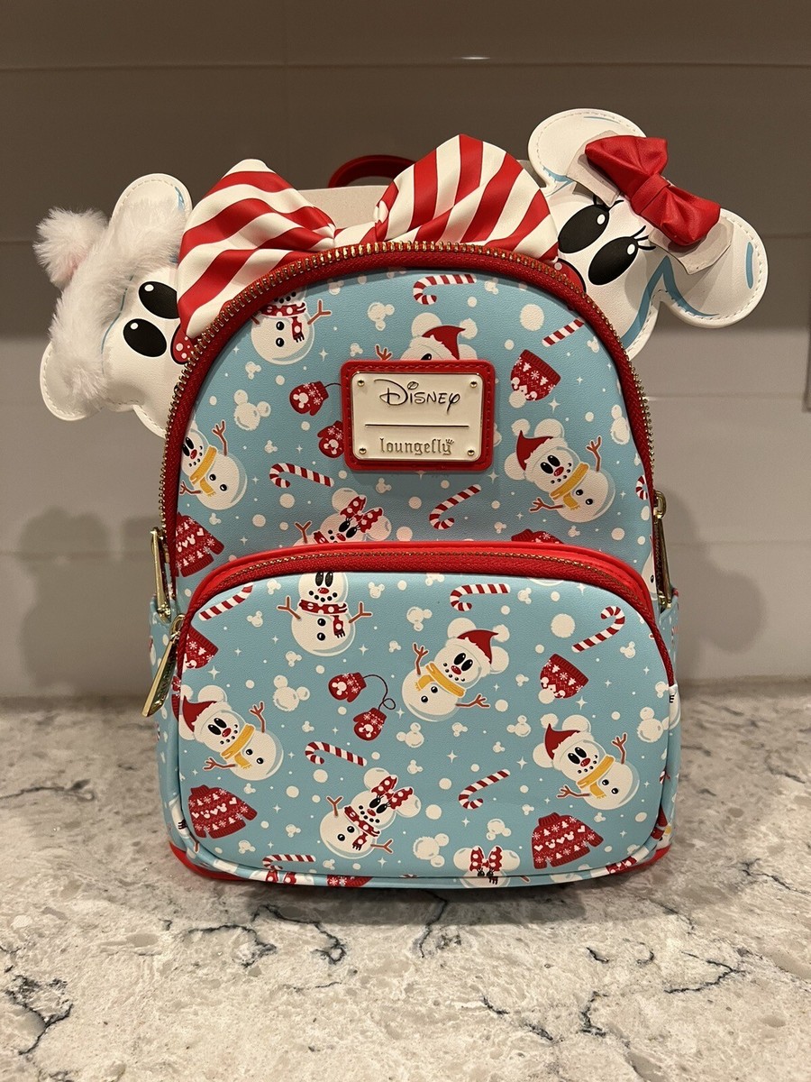Loungefly Disney Snowman Backpack - Red and Light Blue Loungefly Disney Christmas Mickey & Minnie Snowman Mini  main image 2