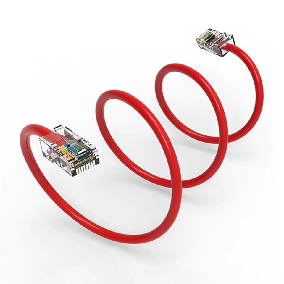 0.5FT Cat5e RJ45 Ethernet LAN Network UTP Non-Booted Patch Cable Copper Wire Red - Image 2 of 4