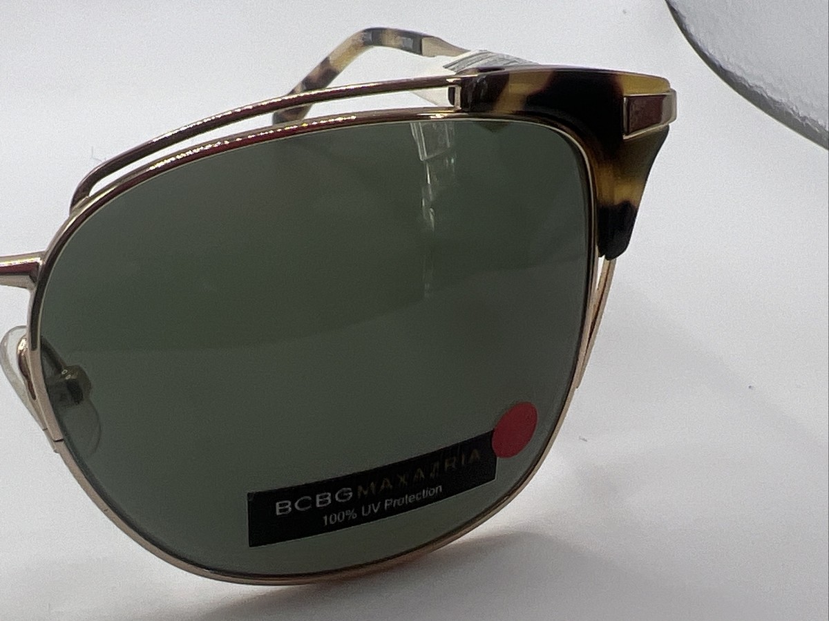 BCBGMAXAZRIA Sunglasses RACY GOLD Tortoise Cat Eye Frames Green Lenses 55-16-140 BCBGMAXAZRIA Sunglasses RACY GOLD Tortoise Cat Eye Green  main image 4