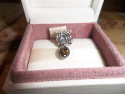 Genuine Pandora Silver Bear Quartz Tied Together Pendant Charm 790476BQ