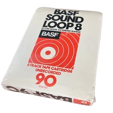 BASF Sound Loop 8 Track Low Noise Extended Range 90 Minute Blank Factory Sealed