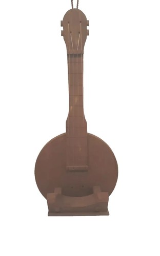Rustic Wood Banjo Replica 20" L x 9" W x 4.5" D Wall Mounted Holder Box, used - Afbeelding 3 van 10