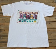 Vintage '90s Hawaii puff print t-shirt Made in USA Men's size XL