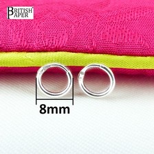 GENUINE REAL 925 STERLING SILVER HOOP SLEEPER HUGGIES EARRINGS LARGE SMALL RINGS