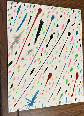 Custom Made Acrylic Drip Paint Art 8x10 Stapled Canvas Modern