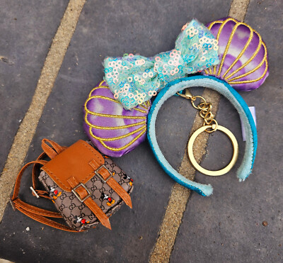 Labubu Mermaid Mouse Ears Keychain Backpack Accessories Clothe