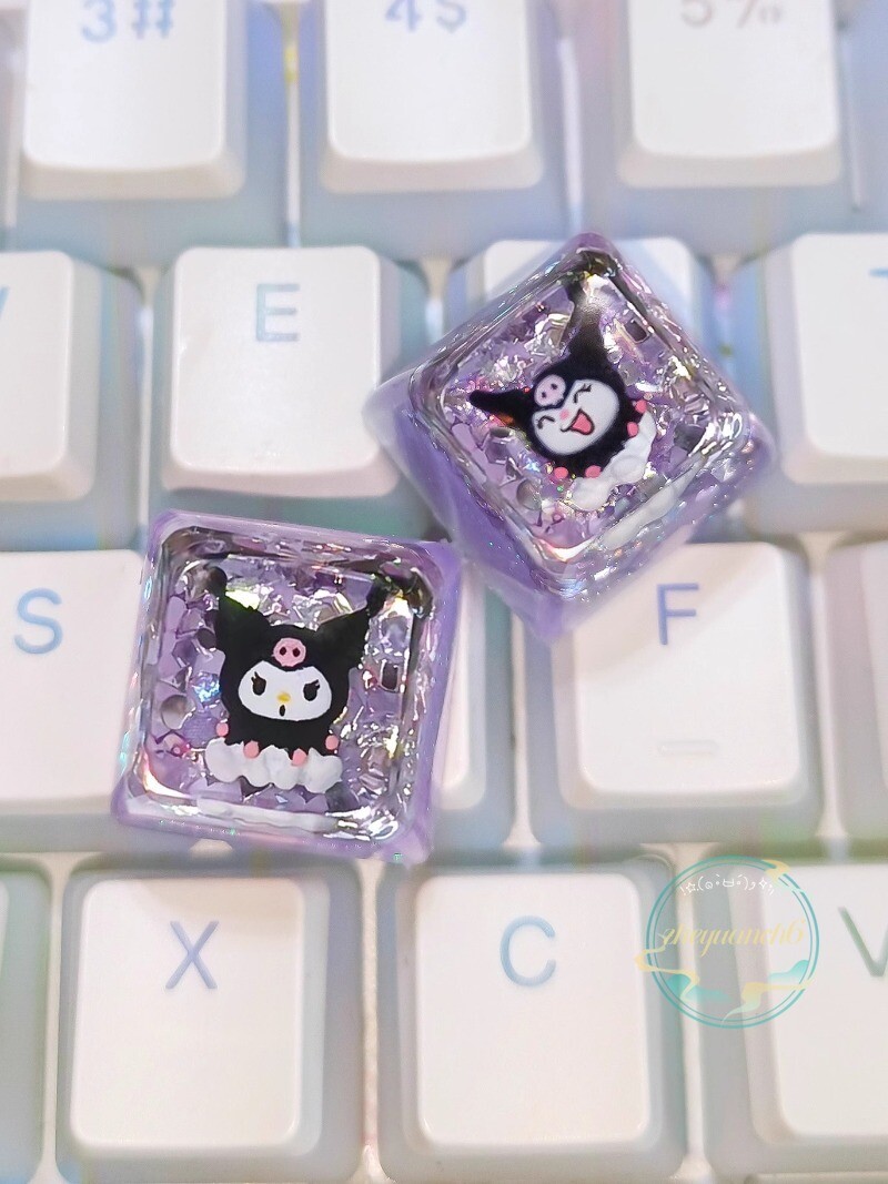 Cartoon Anime Kuromi Keycap Resin Cute Fashion Birthday Gifts
