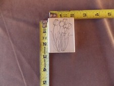2 1/2 x 1 7/8" Tulips Rubber Stamp Hero Arts 1985