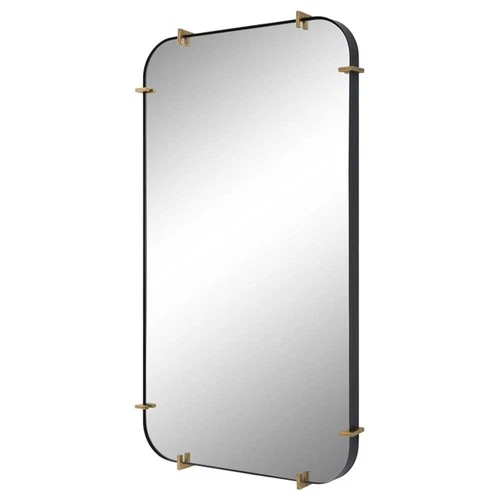 Uttermost Pali Contemporary MDF and Metal Mirror in Black/Gold - Picture 3 of 7