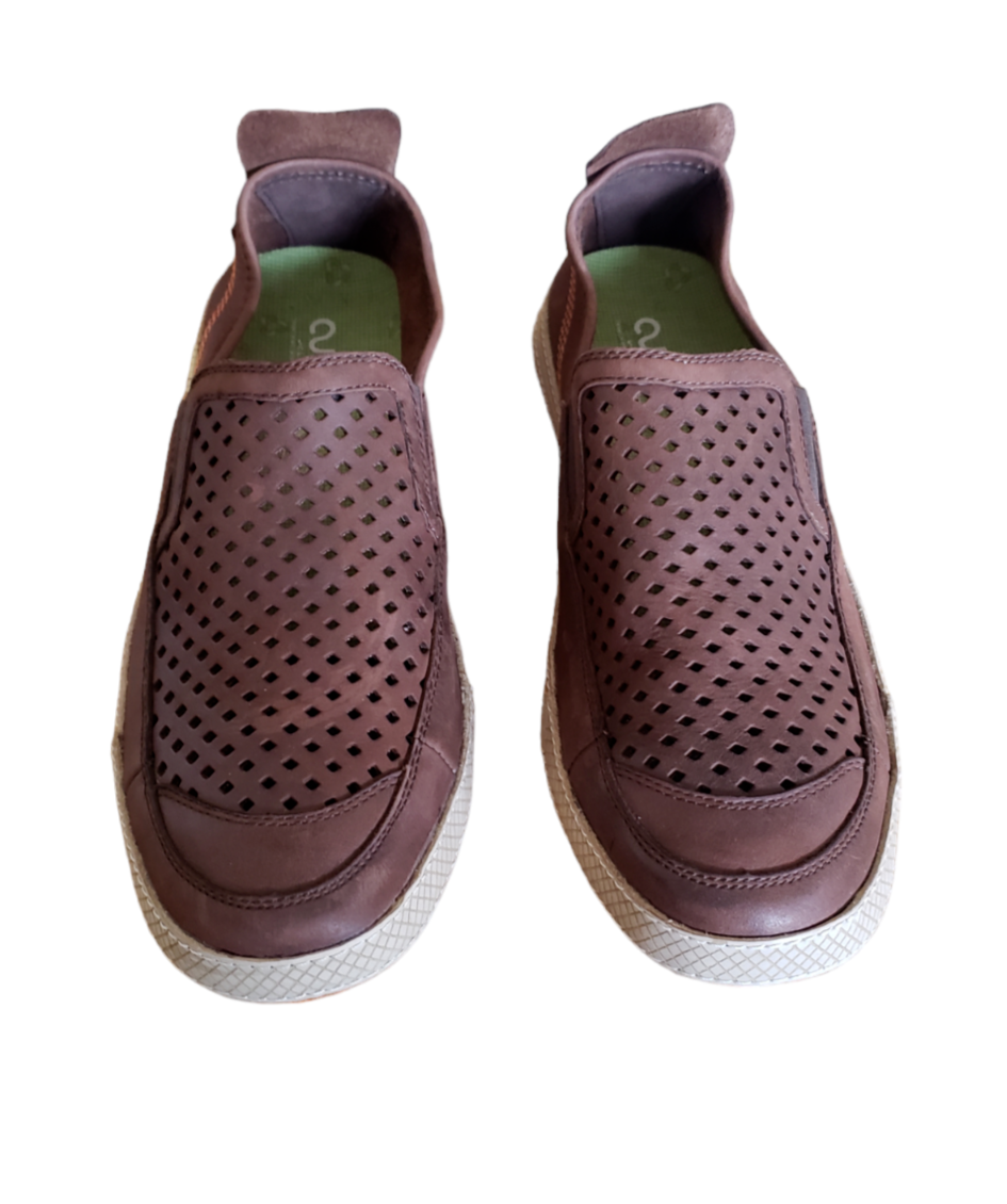 Cushe Shumakers Mark Slip On Shoes Leather Brown Ventilated Men's