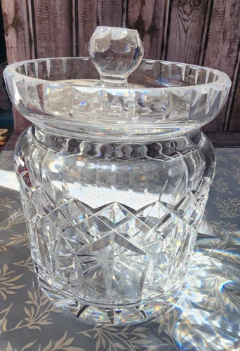 Vintage Waterford Crystal 6” Biscuit Barrel With Lid