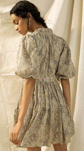 76. Anthropologie Let Me Be Celeste Mini Tiered Dress Beige Fish Sz 6 $188 - 第 4/8 張圖片