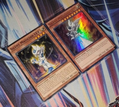 遊戯王4 Yugioh Silent Magician LV4 common & Silent Magician LV8