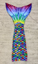 Sun Tail Hawaiian Rainbow Mermaid Tail + Monofin Set Girls Swimmable NEW w/Tags