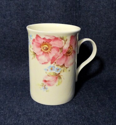 Viscount Bone China Mug Made in Stafforshire England Old Fashioned Pink Rose
