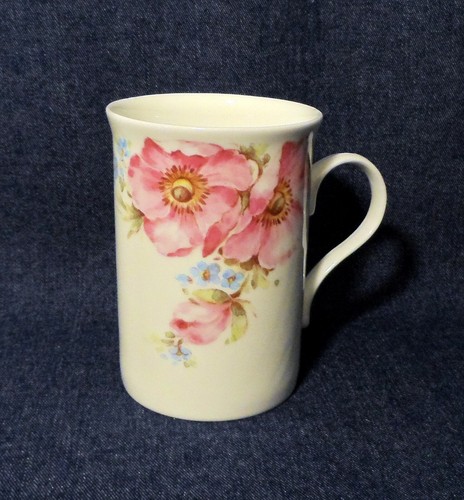Viscount Bone China Mug Made in Stafforshire England Old Fashioned Pink Rose