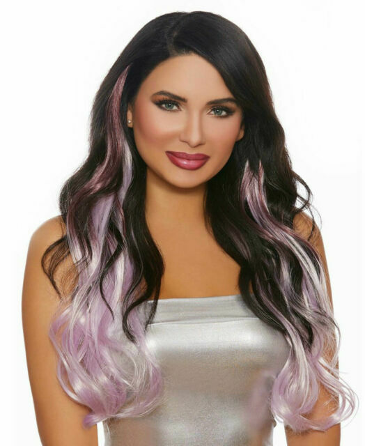 Dreamgirl Women S Long Wavy Burgundy Pale Lavender 3pce Hair Extensions Weave For Sale Online Ebay