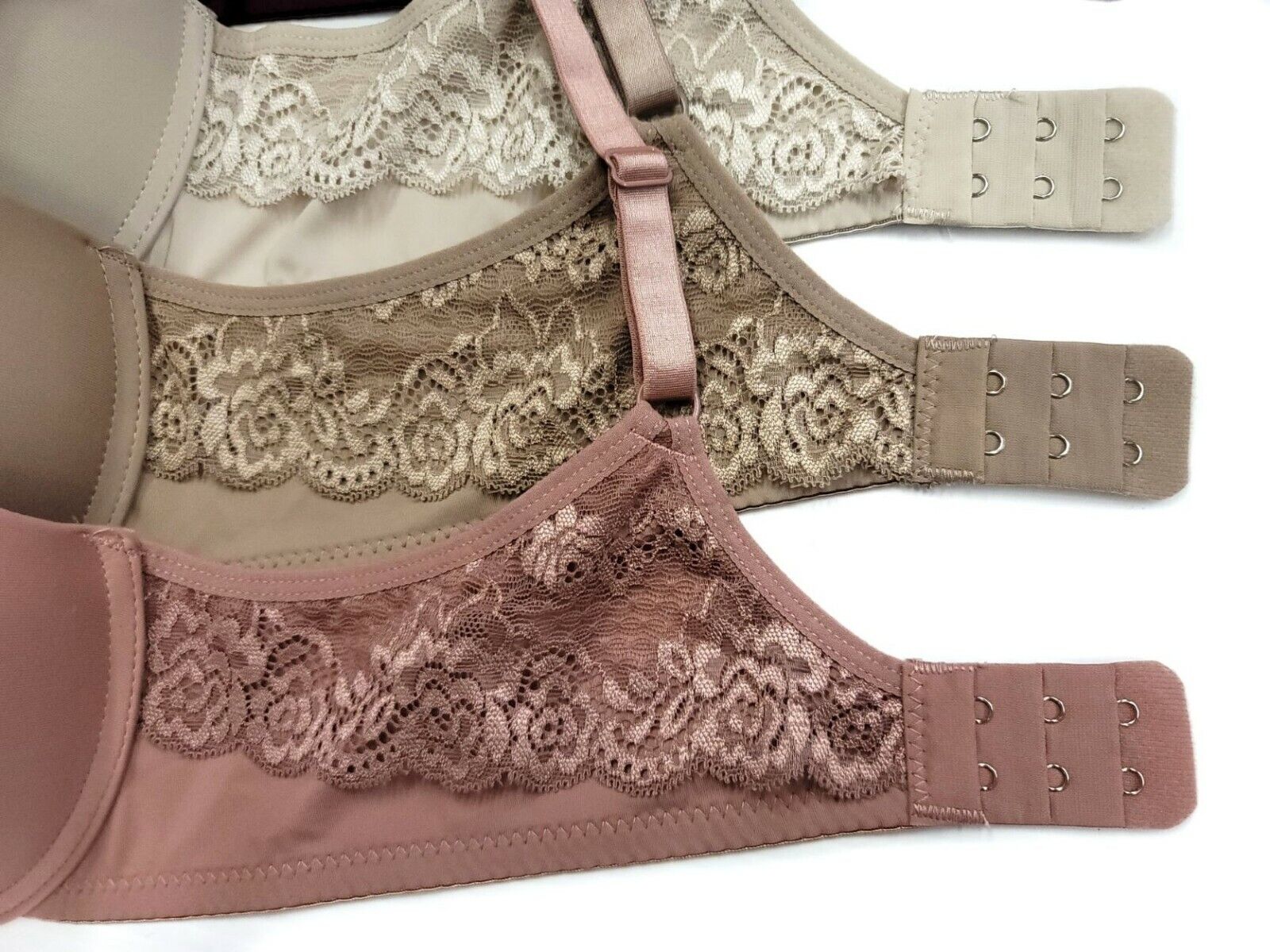 Add 2 Cup Sizes Extreme Ultimate Padded Lace Trim 2 or 3 Hook U Back Push  Up Bra