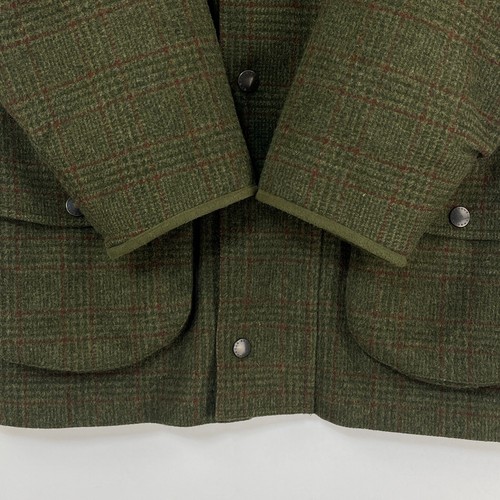 Barbour Loden Tweed Coat Mens Large Green Check Shooting Hunting Field Jacket - Picture 13 of 23