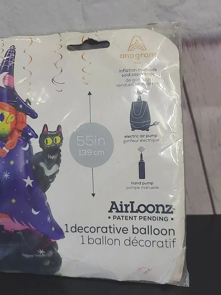 NUEVO Airloonz 55" Scary Witch Foil Mylar Globo de Aire Halloween Fiesta Decoración Suministro Foto 3 de 4