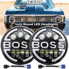 Dot Approved 7 Inch Round Led Headlight High-low Beam Fit Chevy Iinova 1969-79