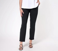 Susan Graver Weekend Premium Stretch Petite Slim Pants Black L Used