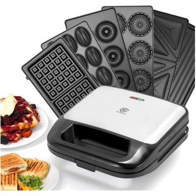Multifunktionaler 6-in-1 Sandwichmaker | Waffeleisen | Kontaktgrill 750W