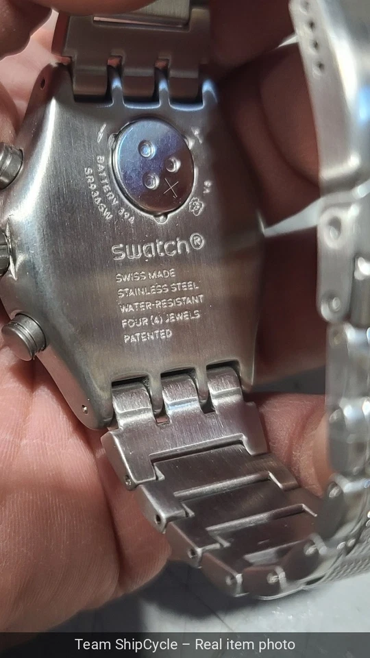 с коробкой и бумагами SWISS SWATCH IRONYCHRONO YVS411G ПОСЫПАННАЯ ВОДА G1N - Изображение 4 из 4