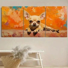 3pcs  Vibrant Orange & Yellow Abstract  Wall Art Canvas Framed 50x70cm