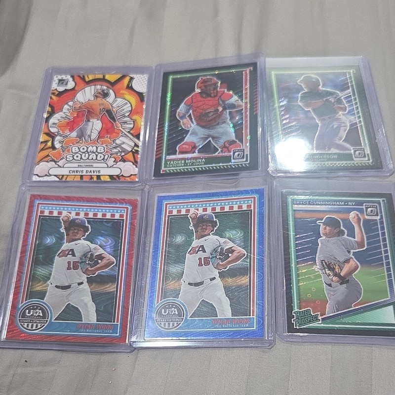 Panini MLB Baseball Card Lot 6 Donruss Optic USA Stars & Stripes Bomb Squad
