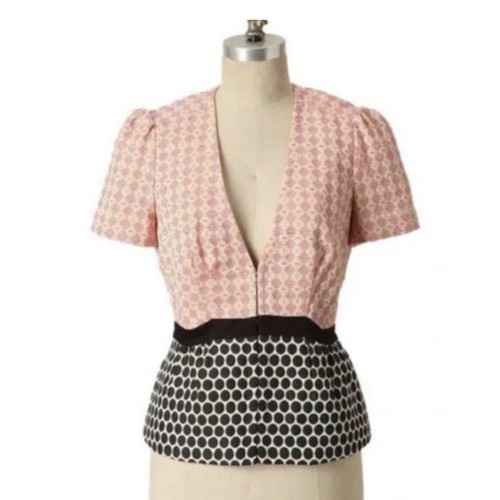 Anthropologie Elevenses "A Sprinkling of Pink" Blazer -Size 8