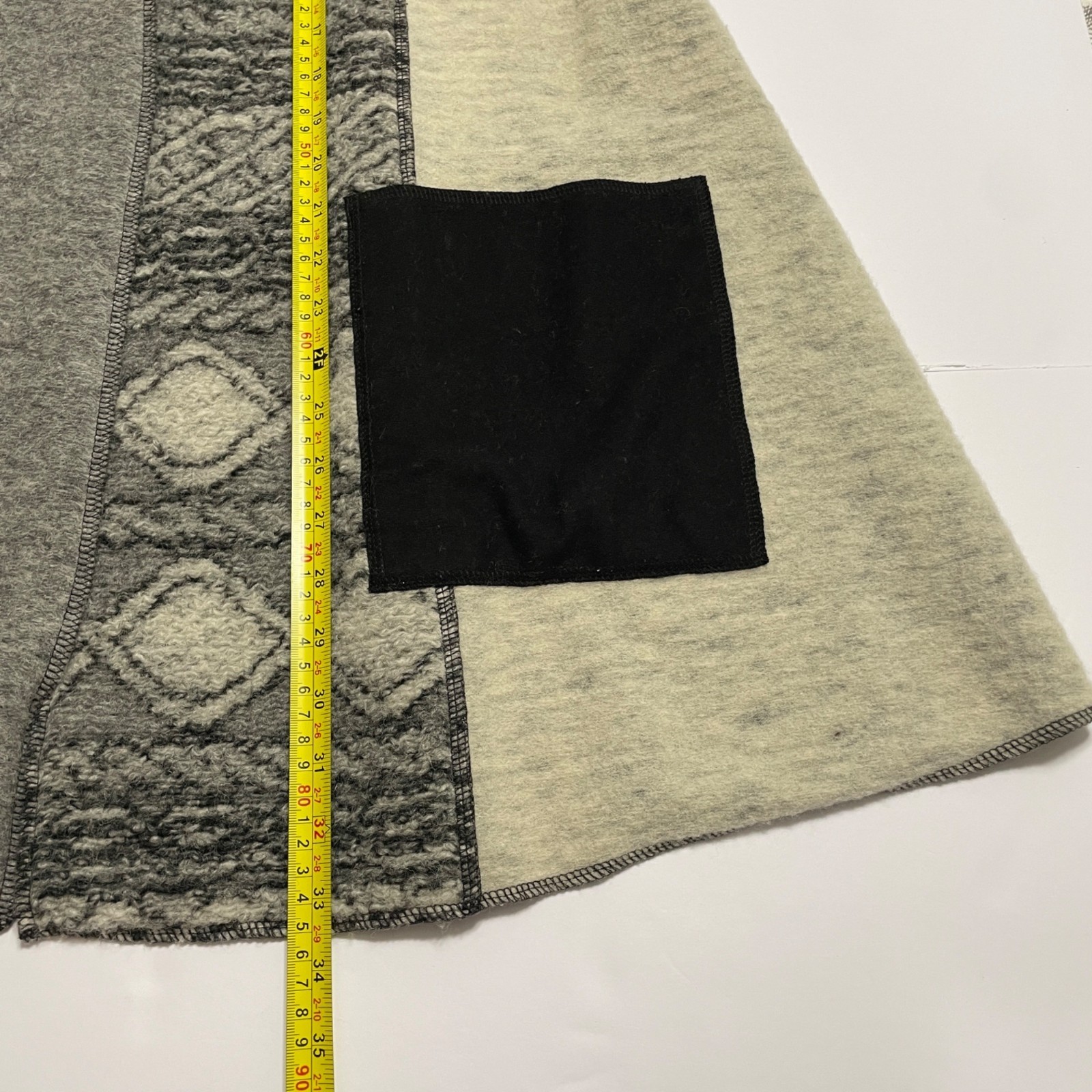 Cameleon Patchwork Wool Blend Long Open Front Car… - image 7