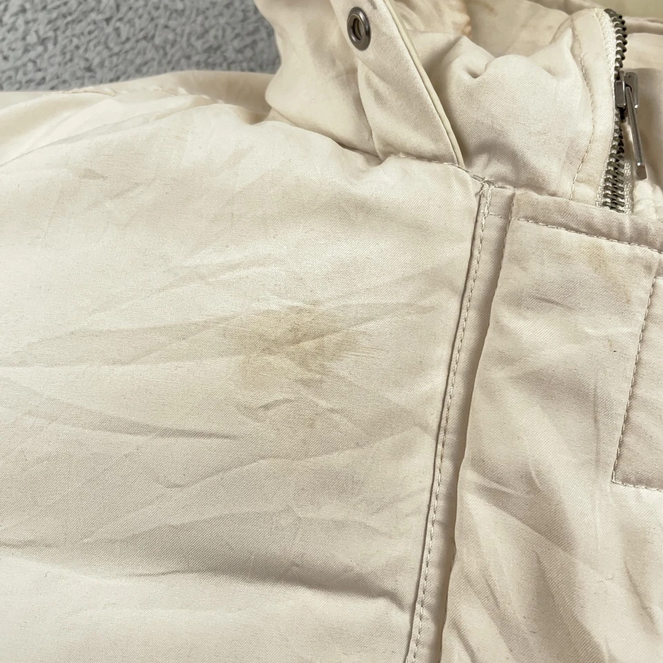 Lauren Ralph Lauren Parka Feminino Médio Creme Capuz Tampão Acabamento de Pele Sintética - Imagem 3 de 4