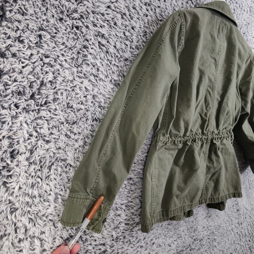 Madewell Damen Utility Safari Militär Jacke grün kleine Baumwolltaschen - Bild 7 von 13