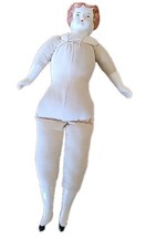 13 Low Brow Red Hair Blue Eyed China Shoulder Head Doll