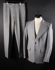 Vintage 1970s Pierre Cardin Wool Pinstripe 2 Button Suit Mens Size 38 France