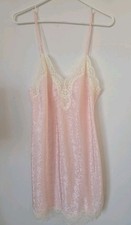 Vintage Lucie Ann II Chemise Women s Size 34 Pink Floral Lace Lingerie
