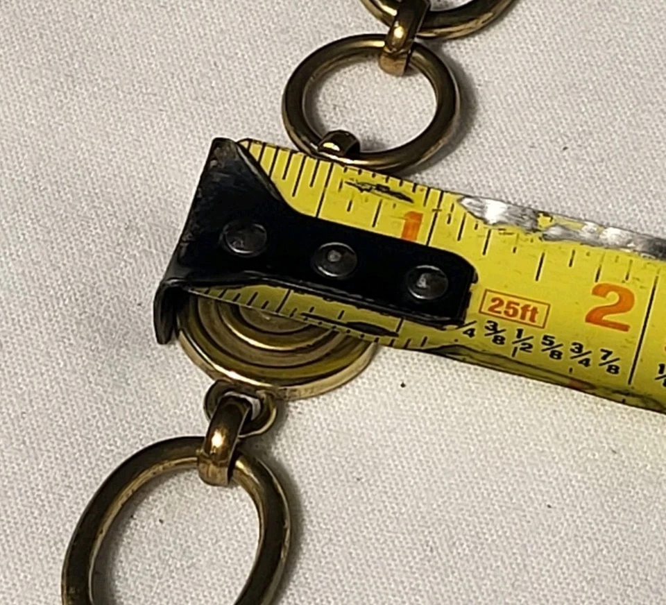 Women's Vintage Chain Belt Gold Tone Circles Ovals Swirl Coins Artsy Retro Fun - Image 4 of 4