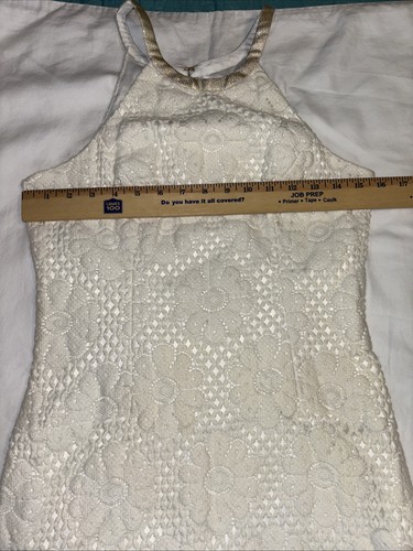 Lilly Pulitzer Lela Daisy Crochet Lace Overlay Shift Dress Size 2 White - Picture 9 of 14