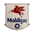 Vintage Style Mobilgas Porcelain Sign Pegasus Gas Pump Plate Oil 12”x12”