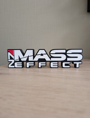 Logo Mass Effect 3D Plakette Deko N7 Sci-Fi BioWare Gaming Ständer Shepard 22x5cm