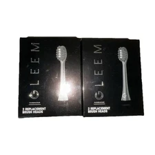 Lot 2- GLEEM Toothbrush Replacement Brush Heads Refill, Gray - 4 Heads Total New