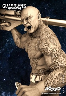 Drax,  Marvel, 1/4-1/24, Sculpture, Figur, Unbemalt, 3D-Druck, Wicked