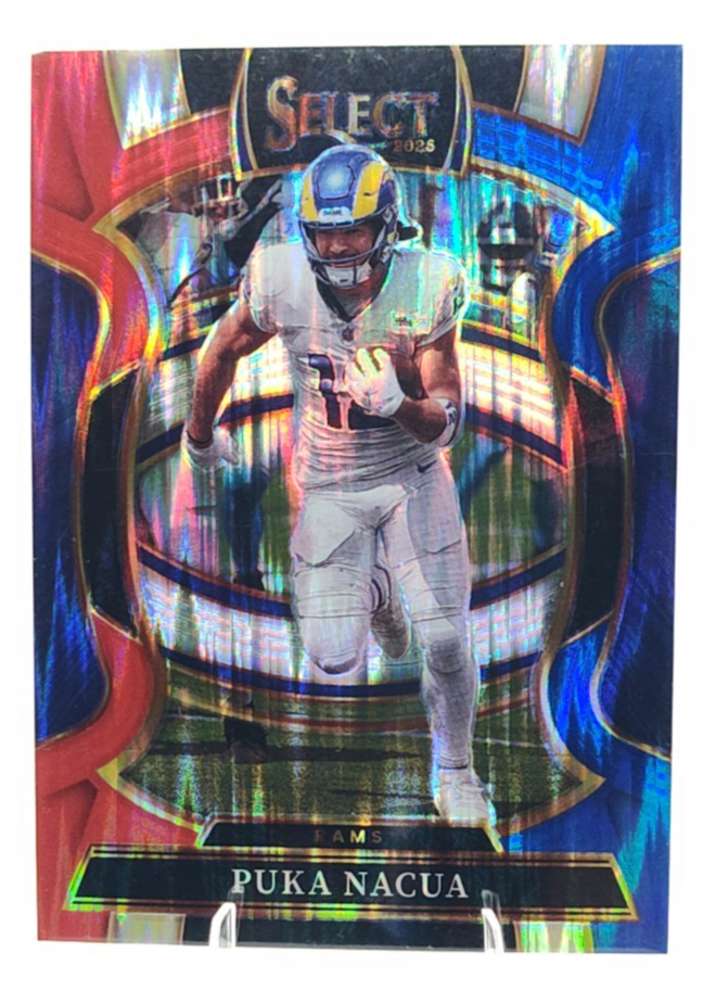 2025 Select Prizm Puka Nacua Red & Blue Shock Card #21 LA Rams | eBay