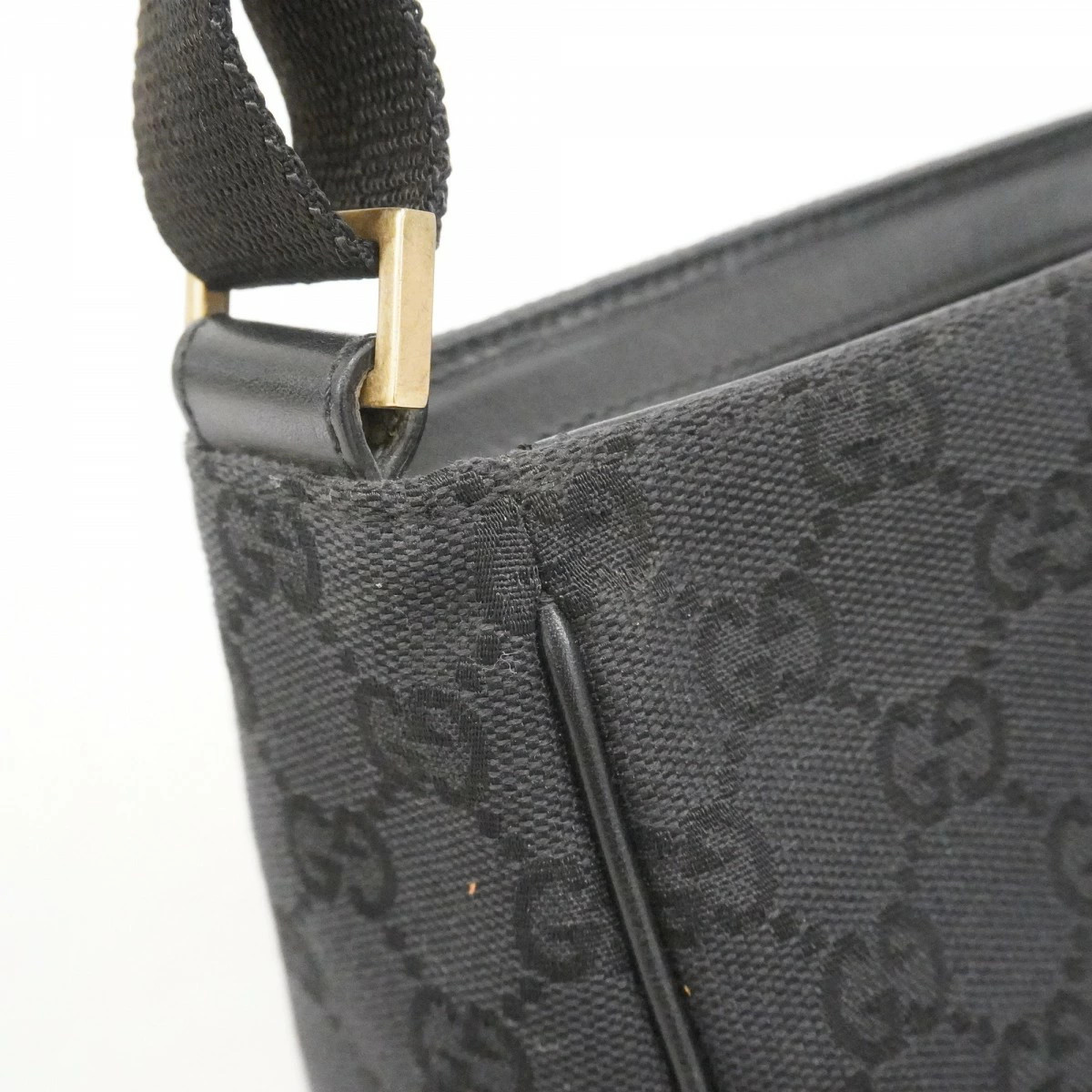 Gucci GG Canvas Pouch Black Gold Hardware Non-XL thumbnail 6