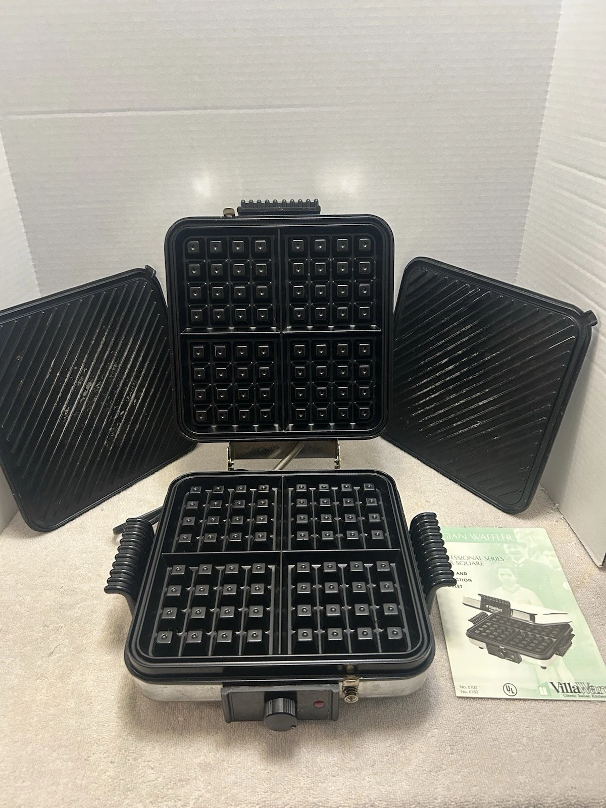 VillaWare Belgian Waffle Maker & Multi Baker 6150 Chrome Tested Works
Opens in a new window or tab
