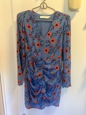 Astr The Label Blue Floral Ruched Minidress XS