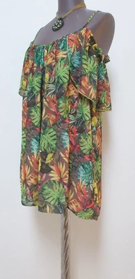 JANINA TROPICAL Top/Sexy 🦜🪷🌴 Damen Gr.44-46 POLYESTER Mehrfarbig Gebraucht - Bild 1 von 4
