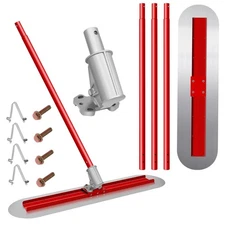 48''x12''Stainless Steel Bull Concrete Float Concrete Trowel Tool 4 Handle Round