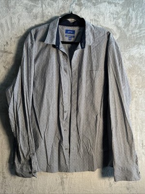 Apt 9 Premier Flex Untucked Fit Check Button Up Shirt Men's Size XXL